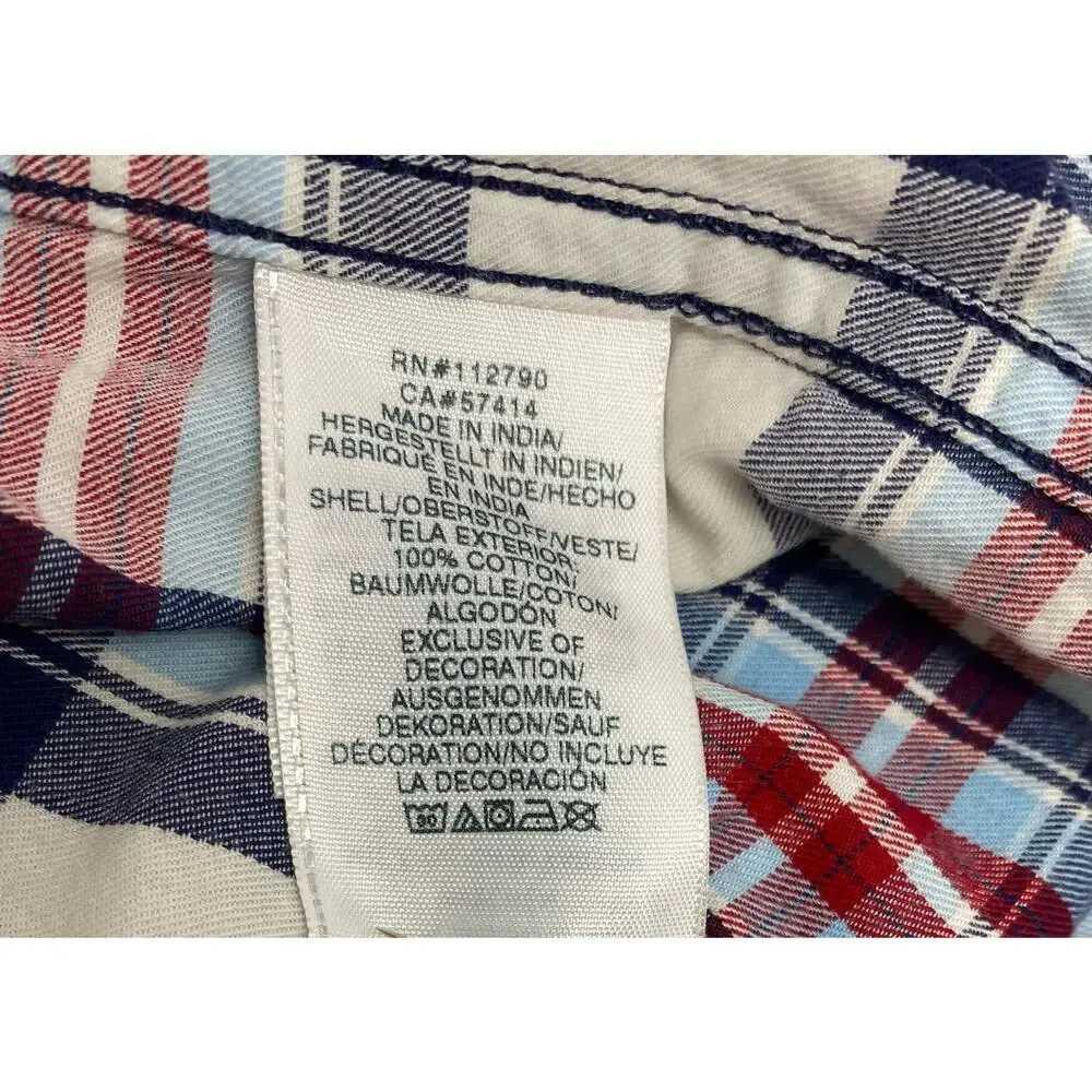 True Religion Men's Plaid Short-Sleeved Western Shirt NEW Size Medium